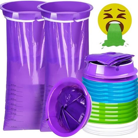Confezione da 20 sacchetti per il vomito - Sacchetti per il vomito - Kit di pronto soccorso - 1000 ml - Per la nausea mattutina - Adatto per viaggi o emergenze - Per mal d'auto e nausea mattutina - Di