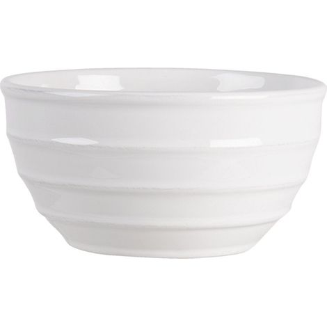 Bol à Soupe en Céramique Blanche avec Rayures Saladier Rond de Service 1000 ml Ø 18 x 9 cm - PANGIVO (1/4)