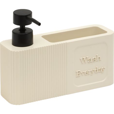 Distributeur de savon avec support éponge Beige 20x5x15 cm