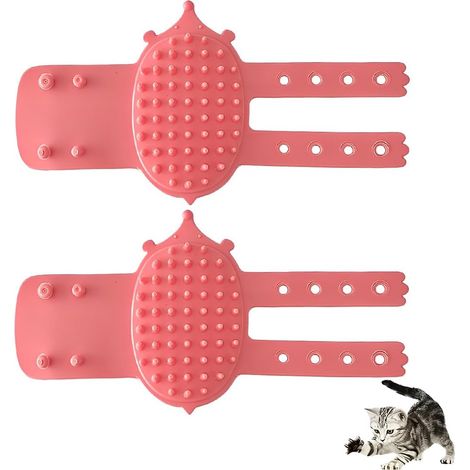 Lot de 2 Brosse Chat Plus Longue,Brosses de Toilettage pour Chats 2 en 1 en Silicone Souple,Brosse de Massage pour Chatouiller de Compagnie pour Chats à Poils Courts et Longs