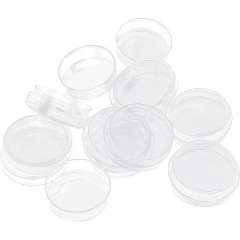 10 Petrischalen mit Deckel, transparente Kunststoff-Kulturschalen für Labor- und Schulprojekte, 35 mm Durchmesser, 10 mm Tiefe (1/5)