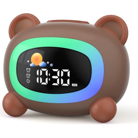 réveil enfant marron jour et nuit, réveil enfant Cl (1/4)