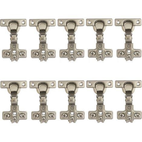 95 Degré Rentrant Charnières 26mm sans Amortissement pour Porte de Placard Cuisine Charniere pour Meuble Armoires Ferrage Rentrant Applique Lot de 10 (1/5)