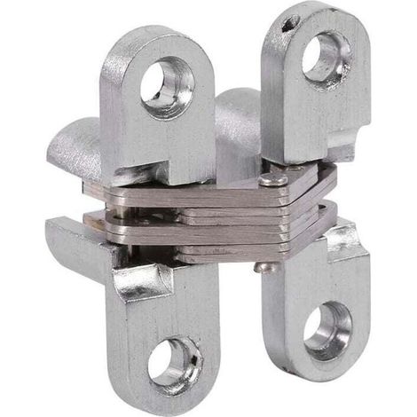 Lot de 2 charnières invisibles en alliage de zinc pour porte pliante 43,7 mm (1/4)