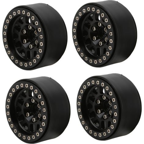 Stück 1,9 Zoll Beadlock-Felgen aus Aluminiumlegierung für Axial SCX10 90046 RC Crawler-Car-Teile Schwarz (1/5)