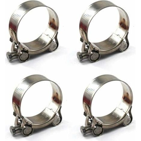 4 pièces 52-55mm Colliers de serrage à boulon en T Acier inoxydable 304 Collier de serrage