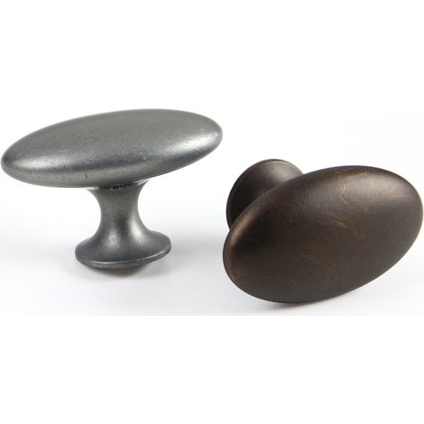 Oval Simple - Pomo 60Mm. -22 Plata Vieja