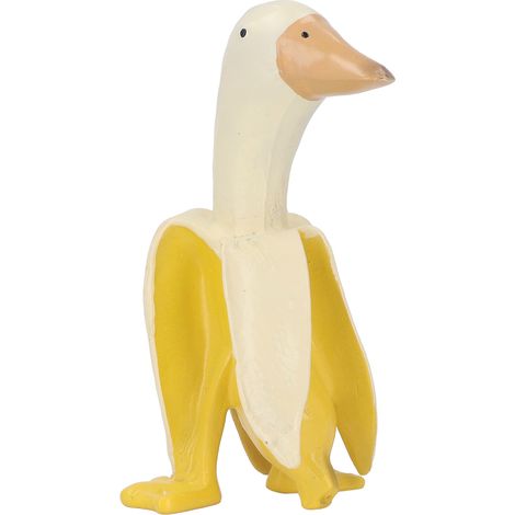 Canard Banane Statue Décorative en Résine Mignonne pour Jardin, Terrasse, Bureau - Ornement Drôle Jaune (1/5)