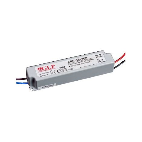 GPC-35-350: Stromtreiber 350 mA/30–80 V, CC, ohne PFC, IP67-Kunststoff