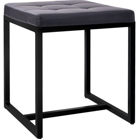 Sitzhocker Barci mit schwarzem Gestell schwarz Kunstleder (1/5)