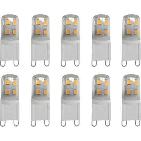 Ampoules LED G9 2W Blanc Chaud 2700K, 200LM, Équivalent à 20W Halogène, Pour Éclairage Domestique, Non-Flicker, AC 220-240V, Paquet de 10 [Classe énergétique B] (1/5)