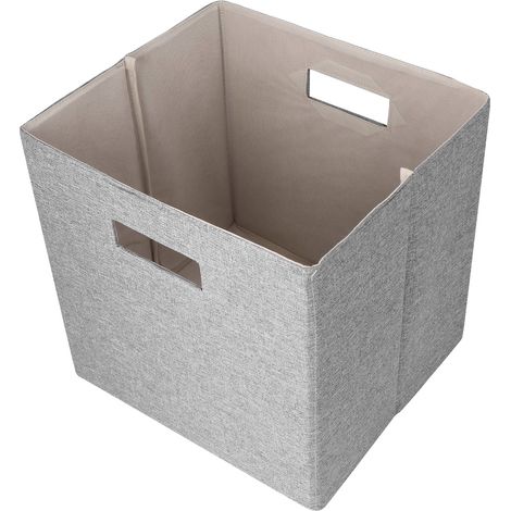 Boîte de rangement pliable gris foncé, coffre à vêtements en tissu avec poignée, capacité augmentée, organisateur de placard pliable pour maison (1/5)