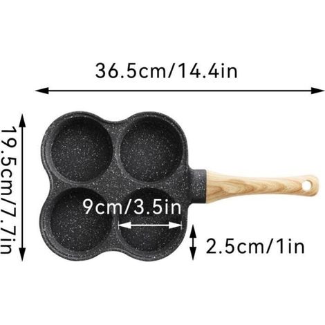 Poêle à Pancakes - Noname - 4 Trous - Aluminium - Antiadhésive - Tous feux compatibles (1/4)