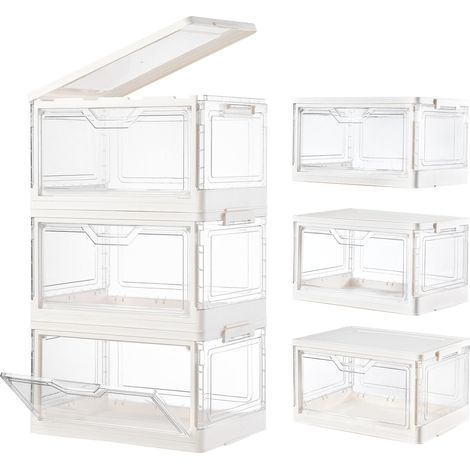 LOLLANDA Boîte de rangement pour armoire de chambre, armoire de rangement pliable, conteneur de rangement grande capacité (39 × 28 × 66 cm) (1/5)