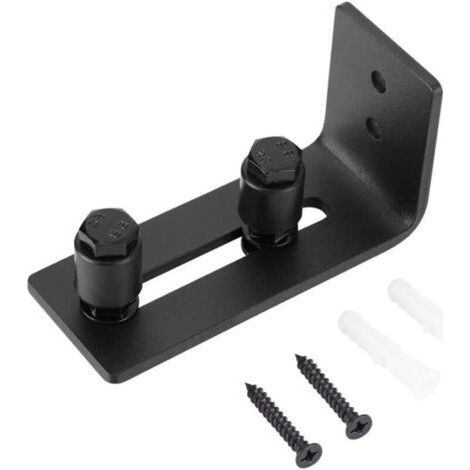 Guide au sol pour porte coulissante, rail au sol pour porte de grange, guide au sol pour porte coulissante, support de sol pour montage mural réglable en acier au carbone (1/5)