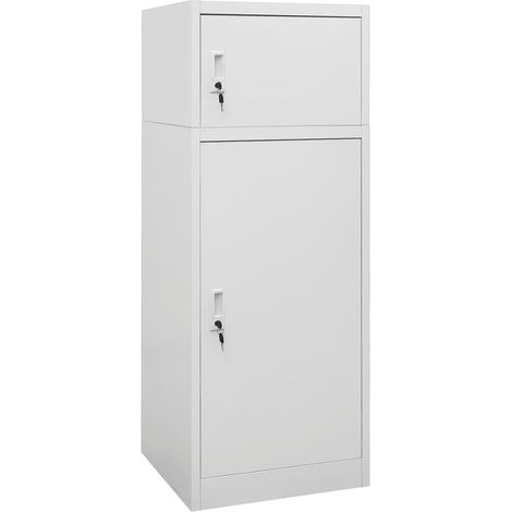 vidaXL Armadietto per Sella Grigio Chiaro 53x53x140 cm in Acciaio (1/5)