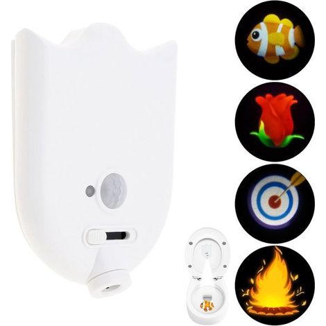 Veilleuse WC à détecteur de mouvement, lampe de cuvette à détecteur de mouvement, veilleuse WC activée par le mouvement, lampe fantaisie, accessoires de salle de bain amusants (1/4)