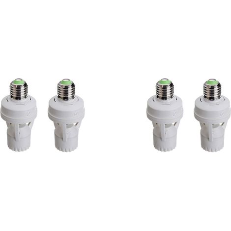 4 PièCes E27 Interrupteur de LumièRe à DéTecteur de Mouvement 100-240 V Support Lampe de Base DéTecteur Mouvement avec Prise D'Ampoule Commutateur Intelligent ContrôLe LumièRe (1/5)