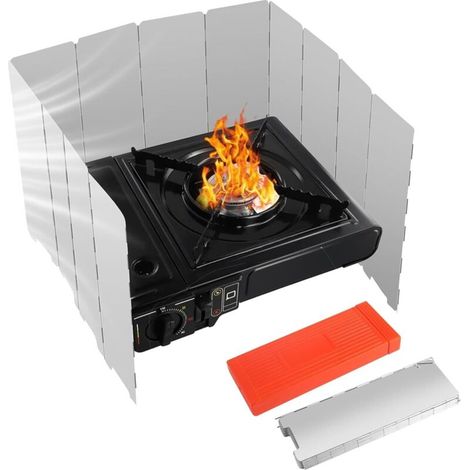 Faltbarer Windschutz, Windschutzplatten für Campingkocher, Windschutzplatten aus Aluminium für den Outdoor-Campingbereich, Windschutz für Gaskocher