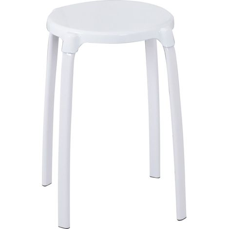 Ridder A1050101 - Sgabello da bagno, rotondo, Promo, bianco (1/5)