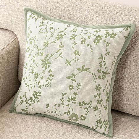 (45x45) Housse Coussin Carré en Chenille Douce Design Moderne Et Élégant Imprimé Floral Mignon, Housse De Coussin Décorative pour Extérieur, Canapé, Sofa Et Lit