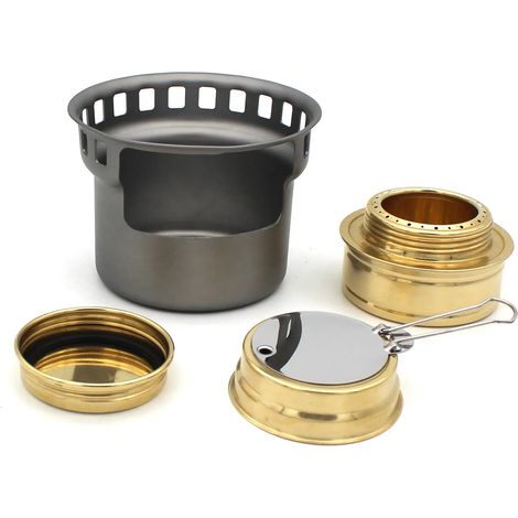 Réchaud à alcool de camping, réchaud à alcool liquide ou solide avec sac, réchaud de cuisine portable (1/5)