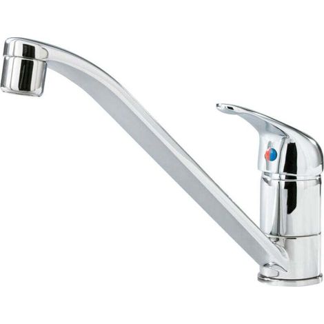 YMYNY Robinet mitigeur d'évier de cuisine à levier unique en acier chromé - (1/2)