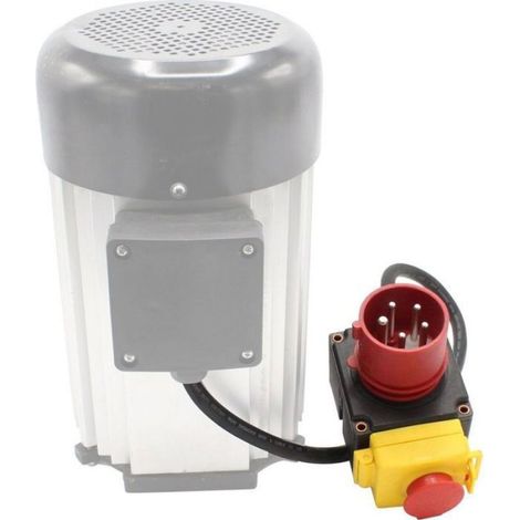 Commutateur électromagnétique 380/400V 16A - Protection contre redémarrage accidentel - IP54 - Câble de 65 cm - Prise 3 broches + N (1/4)