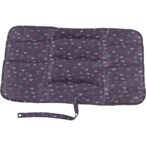 Matelas à langer imperméable, pliable et portable en nylon pour bébé, idéal pour la maison, la voiture et l'extérieur (taches noires) (1/5)