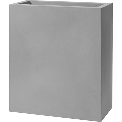 Vaso Rettangolare Indoor e Outdoor Tera Schio Tower Maxi Smoke 78,5x39 cm in Plastica Grigio
