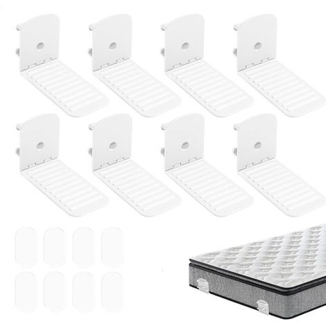 (8 pezzi) Fermagli per lenzuola con angoli, tenditori antiscivolo per lenzuola con angoli, set di 8 blocchi per letto con cinghie di bloccaggio, supporti per lenzuola con angoli per tutti i materassi (1/5)