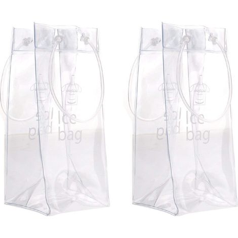 Sac Réfrigérant Pour Vin - Sac Isolant Transparent Pliable en PVC Souple - Pour Champagne Bière Fraîche - 11 x 10,5 x 25 cm - 1 Pièce (1/5)