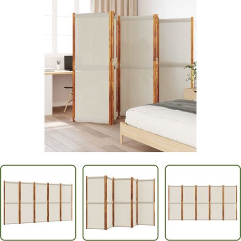 Cloison bois - Cloison de séparation 5 panneaux gris clair 350x180 cm (1/5)