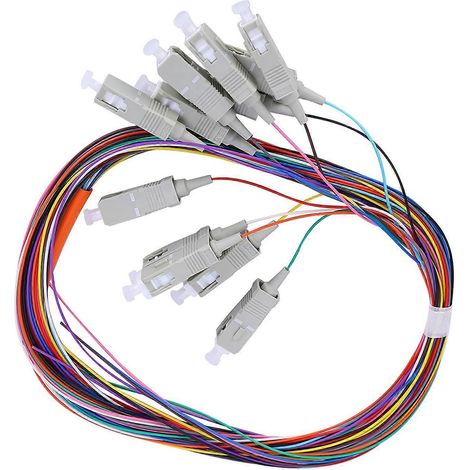 Câble fibre optique multimode en queue de cochon, classe opérateur niveau 12 broches, SC/UPC 62.5/125, avec gaine PVC (1/4)