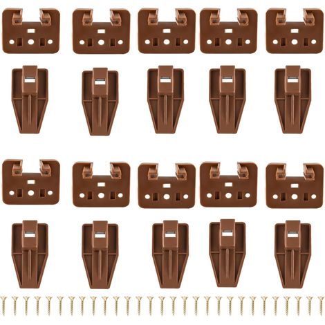 Glissières et guides de tiroir en plastique compatibles, lot de 10 glissières à fixation centrale pour tiroirs de commode (1/5)