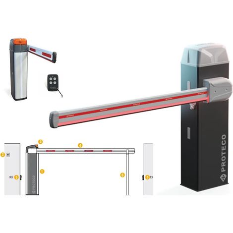 kit Barriera automatica stradale con asta fino a 6 metri proteco uso intensivo