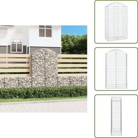 Gabbione fonoassorbente - vidaXL Cesto Gabbione ad Arco 100x50x160/180 cm Ferro Zincato - Gabbione per giardino