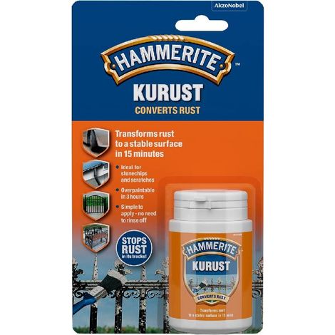 Hammerite One Coat Kurust Blister Pack - 90ml Rust Converter and Primer for Metal Surfaces (1/5)