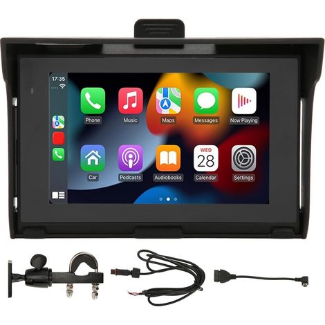 5-Zoll-Motorrad-Autoradio, HD-IPS-Touchscreen, Unterstützung für Android Auto, für Carplay, Dual-Bluetooth, Mirror Link, Autoradio-MP5-Player