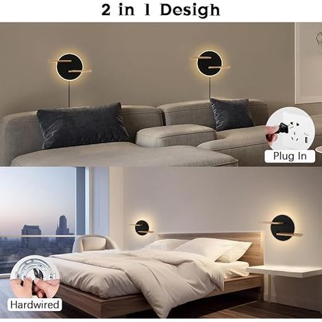 Applique Murale Chambre avec Interrupteur 3 LED Lampe de Chevet avec Port USB et Plateau Applique Liseuse 9W Lampe Murale en Bois Salon Bureau Hôtel, Noir