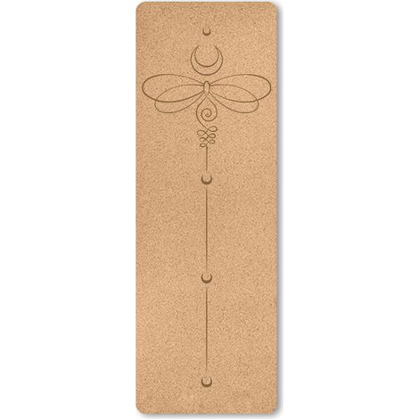 Yogamatte aus 100 % Naturkork, hochdichte, umweltfreundliche Trainingsmatte, 183 x 61 cm, mit Tragegurt für Zuhause, Pilates, Fitnessstudio und Training
