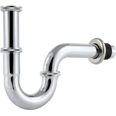Siphon en Acier Inoxydable pour Lavabo, Universel 1-1/4" Tuyau D'évacuation Réglable,Lavabo Siphon Tubulaire-Chrome (1/5)