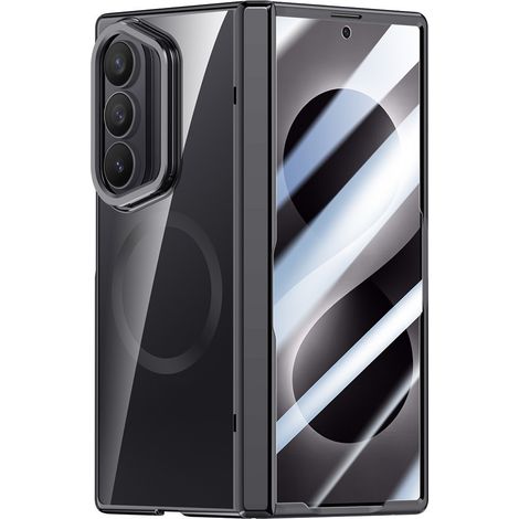 Funda transparente para Samsung Galaxy Z Fold 8 Ultra, con soporte y cristal para la pantalla externa, compatible con MagSafe, marco negro. (1/5)