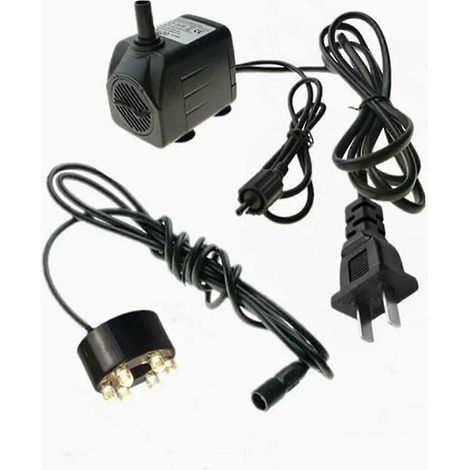 Pompe de fontaine électrique 10W 12V GPH avec 6 LED blanc chaud (AC12V) (1/5)