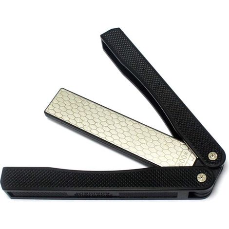 Aiguiseur de couteaux de poche à grain 400/600 Aiguisoir diamant pliant Pierre à aiguiser double face (1/5)
