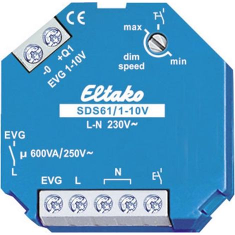 Eltako SDS61/1-10V atenuador azul para carril DIN