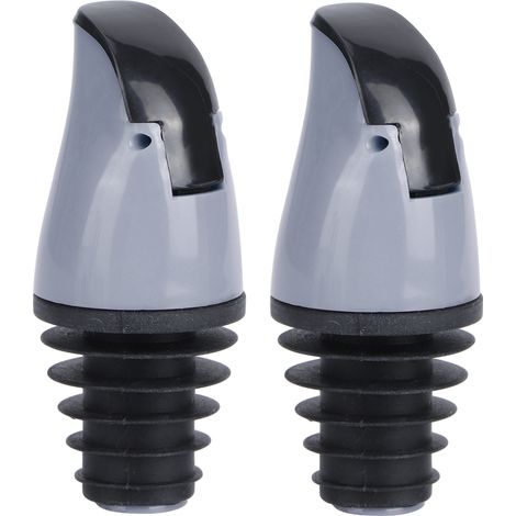 Bouchon verseur pour bouteille d'huile 2 pièces, gris, accessoire cuisine pour vin, sauce soja, vinaigre. (1/5)