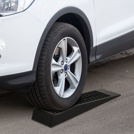 Rampe d’accès pour voiture 2 pièces 70 x 19,5 x 7,8 cm en polypropylène noir (1/5)