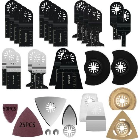 Lame per sega oscillante, set di 105 lame per utensili multifunzione, kit di accessori per lame per sega, utensili oscillanti multifunzione universali
