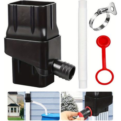 HOXILEELEO - Collecteur Récupérateur Eau de Pluie, Kit Recuperateur d Eau de Pluie pour Gouttière Rectangulaire, Recuperateur d Eau de Pluie (1/5)